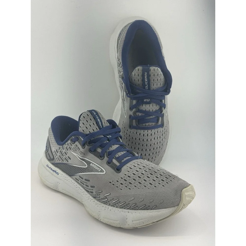 Brooks Glycerin 20 Shoes Mens Size 9 D Gray Running Comfort Walking Sneakers